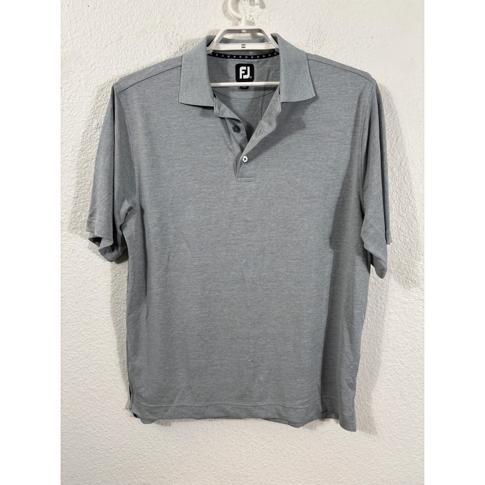 FootJoy Polo Shirt Mens Large Gray  Short Sleeve Golf Performance Top